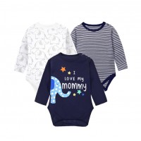 初生嬰兒長袖爬行夾衣 (Set of 3) - I love my mommy (男裝)